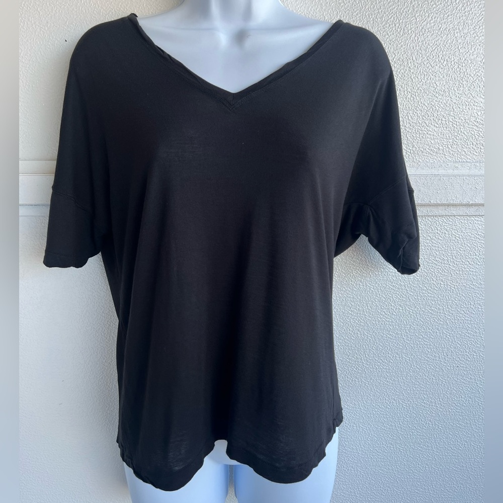 Vince ATM Anthony Thomas Casual Basic Knit Cotton Tee Short Sleeves Black XS New
